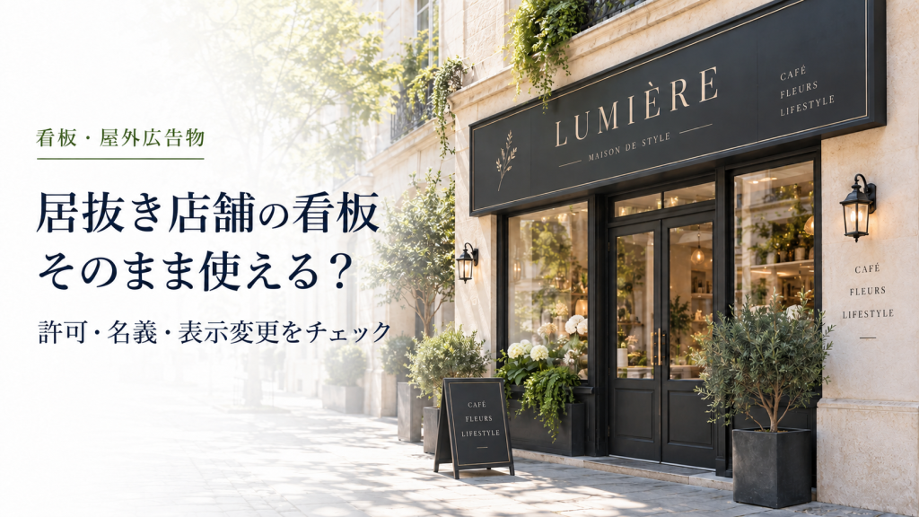 居抜き店舗の看板はそのまま使える？ のアイキャッチ