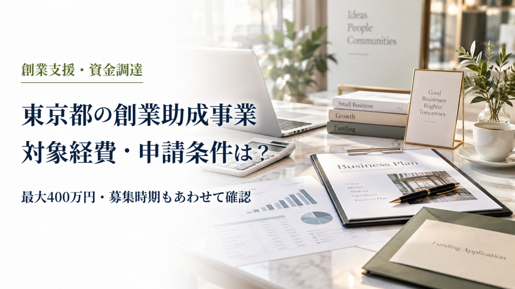 東京都の創業助成事業対象経費・申請条件は？ のアイキャッチ